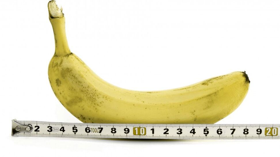measurement of the penis after enlargement with gel according to the example of a banana